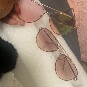 Rose Gold Aviator Sunglasses